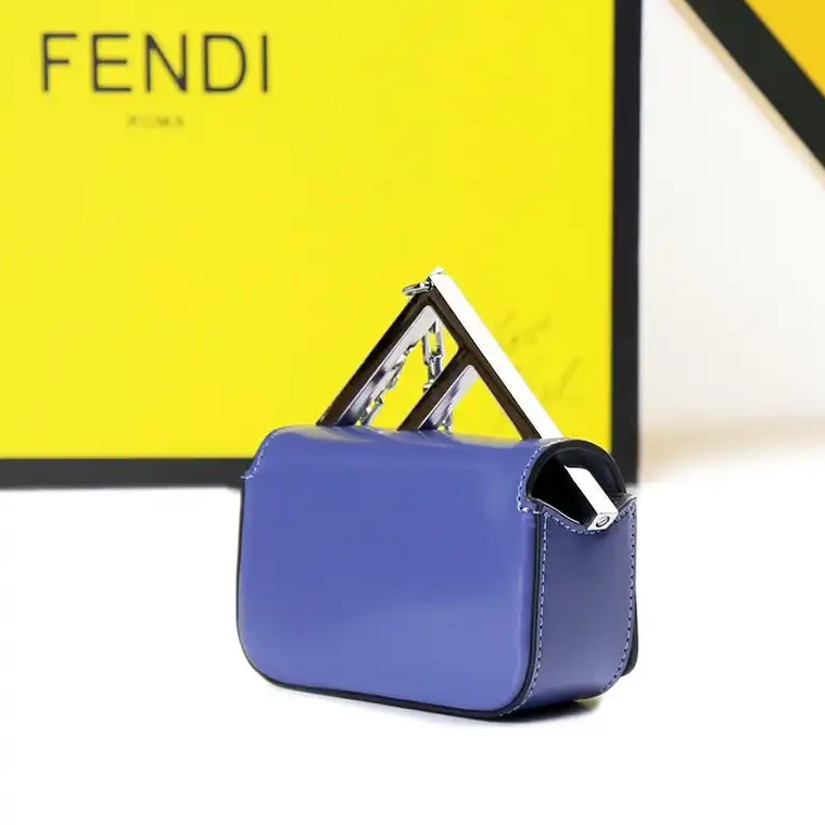 Affordable Bag F Nano Leather In Blue Calf Fendi 0605